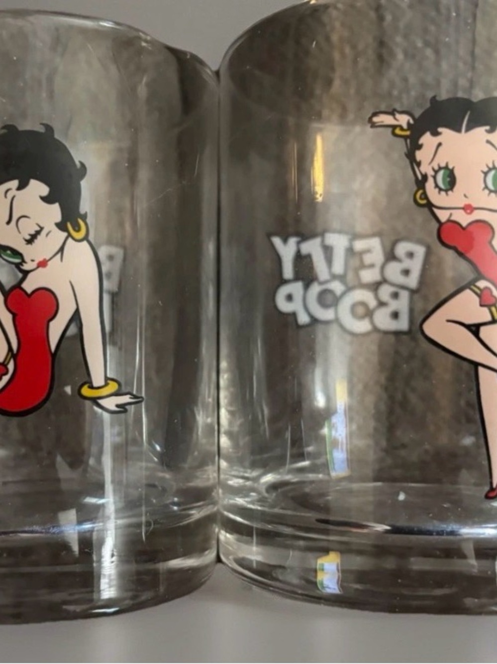 Betty Boop 12 Oz Double Old Fashion Glasses New In Box Is Great Shape - Picture 4 of 7